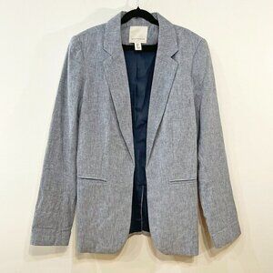 Anthropologie Light Blue Linen-Blend Blazer